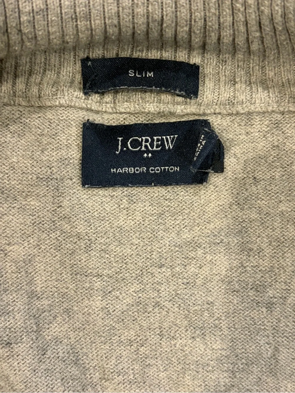 J. Crew Men’s Slim Harbor Cotton 1/4-zip Sweater Sz: Small